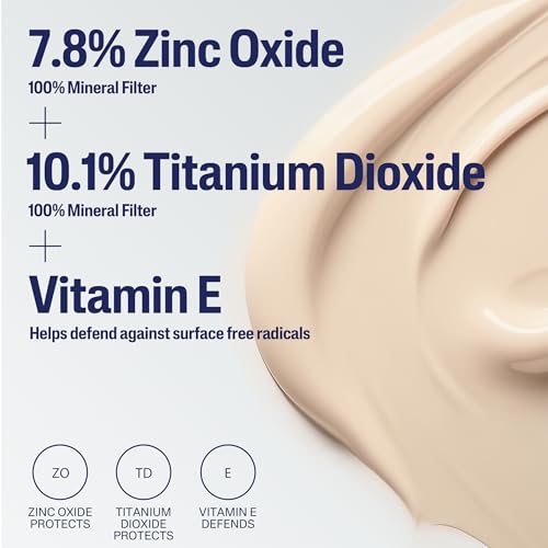 CETAPHIL Everyday Sunscreen Tinted Lotion for Face, 1.7 fl oz, 100% UVA/UVB Mineral Sunscreen: Titanium Dioxide & Zinc Oxide, SPF 40, For Sensitive Skin