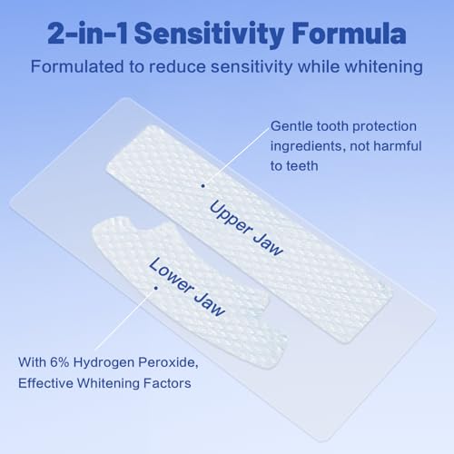 5D Sensitive Teeth Whitening Strips 42Pairs (84Strips) - Professional Enamel-Safe Formula, Fast Stain Removal for Coffee Drinkers & Smokers, Sensitivity-Free Whitening Kit