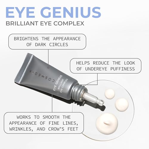 COSMEDIX Brilliant Under Eye Cream for Dark Circles & Puffiness - Firming Eye Serum for Fine Lines, Wrinkles & Puffy Eyebags