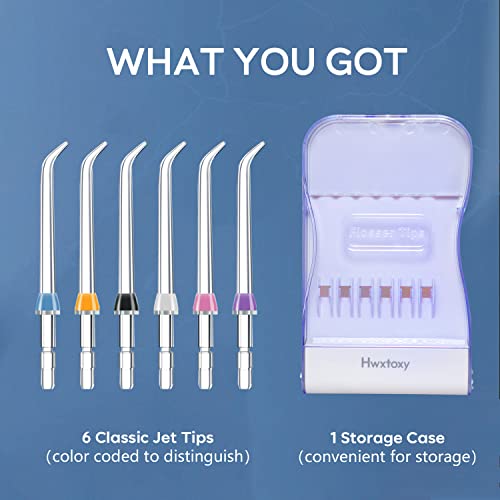 Replacement Tips for Waterpik Water Flosser Waterpik' Replacement Parts, Storage Case & AquaFlosser 6 Tips (6 Classic Jet Tips)