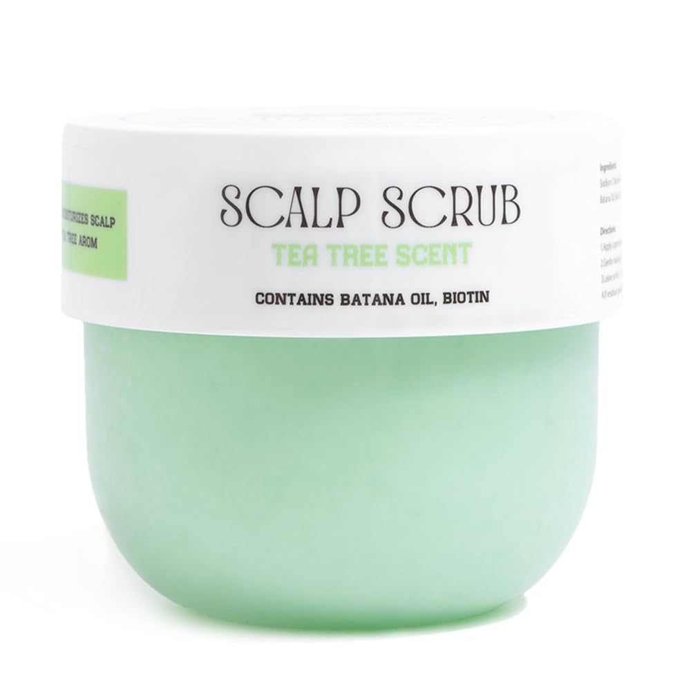 Tea Tree Scalp Scrub - 400g (14 fl.oz) 1 Bottle, Exfoliating & Moisturizing Treatment for Dry, Flaky Scalp - Deep Cleansing Hair Scrub with Natural Exfoliants & Nourishing Oils