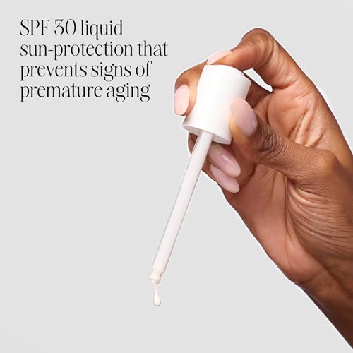 COOLA Organic Sun Silk Drops and Face Moisturizer with SPF 30, Dermatologist Tested Sunscreen with Plant-Derived BlueScreen Digital De-Stress Technology, 1 Fl Oz