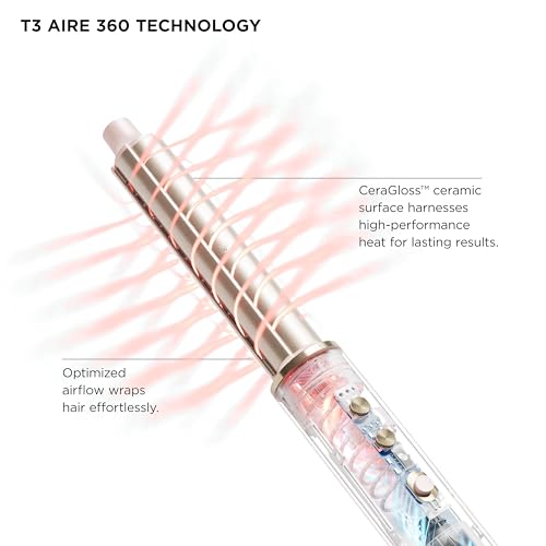 T3 Aire 360 Multi-Styler & Blowout System with Luxe Carrying Case, Rapid Drying Hair Dryer, Ceramic Curling Attachments, Oval Brush & Drying Concentrator | Blowouts & Long-Lasting Curls
