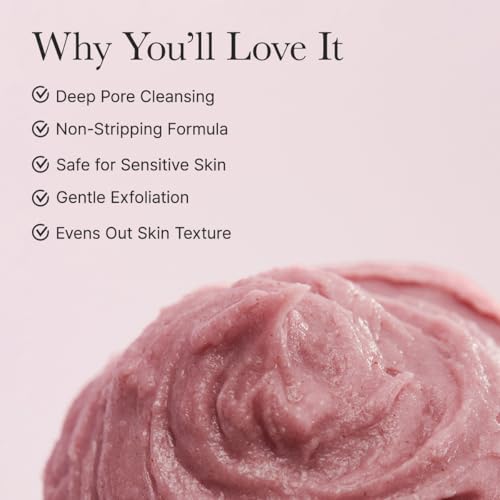 Arencia Rosehip Brightening Rice Mochi Face Cleanser & Daily Scrub - Moisturizing, Exfoliating & Deep-Cleansing - All Skin Types with Rice Powder & Rice Water (4.23oz)