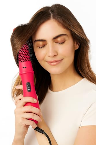 CAJ 3-in-1 Hair Dryer One-Step Volumizer Negative Ion Hair Straightening Curling Hot Air Dryer Short and Long Hair Brush 1" Inch Styler Wand
