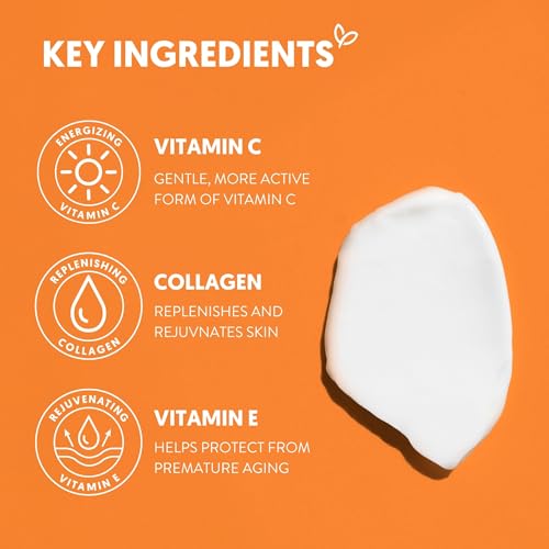 By Nature Vitamin C + Collagen Face Cream Cleanser - Daily Makeup Remover and Facial Wash from New Zealand (7 Oz)
