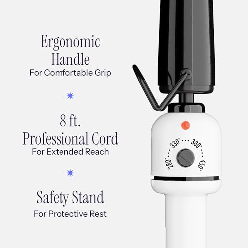 HOT TOOLS Professional Nano Ceramic Extra Long Tapered Curling Iron for Shiny Curls, 3/4 to 1 1/4 Inches