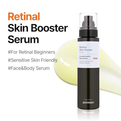 MEDITHERAPY Retinal Skin Booster Serum – Retinal for Beginners, Anti-Aging, Non-Irritating Daily Retinol for Face and Body – Pore Minimizer, Wrinkle Care – Korean Skin Care, 5.07 Fl. Oz Large Size