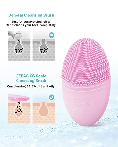 EZBASICS Facial Steamer Bundled with Facial Cleansing Brush Pink