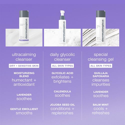 Dermalogica Ultracalming Cleanser, Gentle Face Wash for Sensitive Skin - Calms and Cools Redness and Discomfort, PH balanced, Non- Foaming, Gel - Cream Type