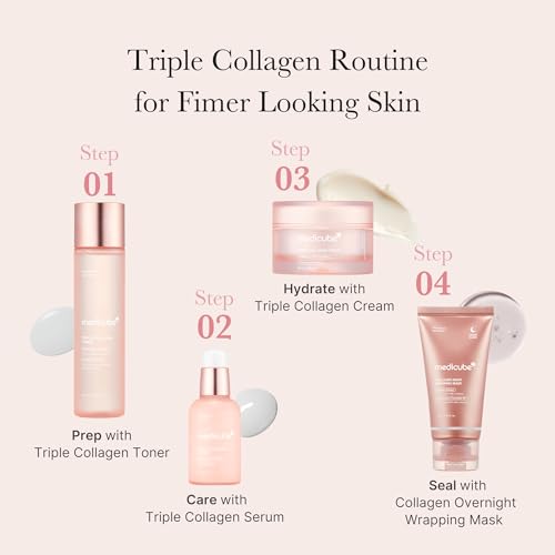 Medicube Triple Collagen Serum 1.85 fl.oz - Nourish dull skin with Triple Collagen Complex - A lightweight serum with Niacinamide and Hyaluronic Acid - Korean Skincare