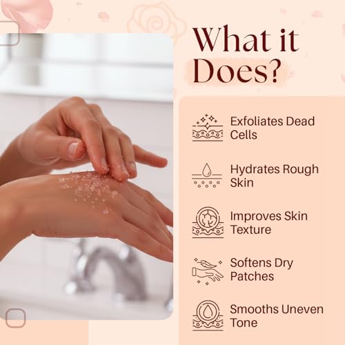 Himalayan Salt Body Scrub 12 oz - with Collagen and Stem Cells - Exfoliating Salt Scrub for Cellulite - Deep Cleansing for Acne, Scars, Wrinkles - Moisturizes Skin