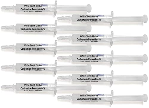 10 Syringes (3ml) New Strongest 44% Carbamide Peroxide Teeth whitening Gel (Mouth Trays NOT Included)