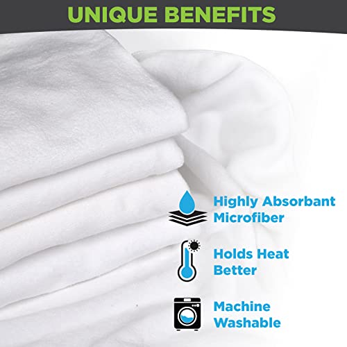 Facial Towels Professional Split Design Microfiber for Spa Steam Esthetician Supplies Salon and Barber Tools (All White)