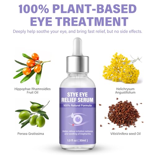 Stye Eye Treatment, Eye Reflief Serum for Styes and Chalazions, Natural & Non-Irritating, Fast-Acting Soothing and Restores Healthier Skin, 30ml
