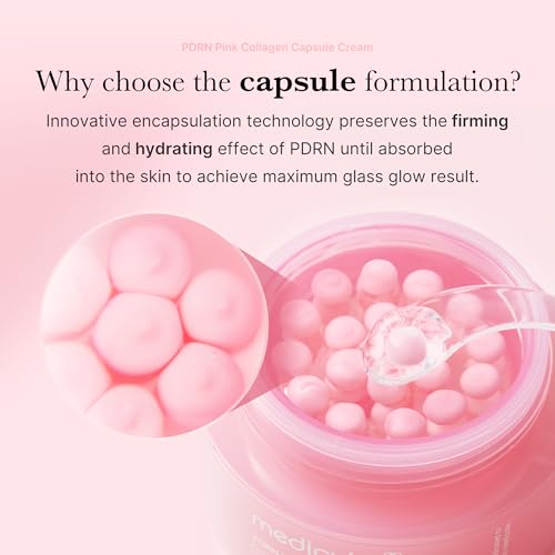 medicube Capsule Cream with Salmon DNA PDRN Pink Collagen | Lightweight Moisturizing Cream with PDRN, Niacinamide for Uneven Skin Tone and Texture, Glow hydration | Korean Skincare, 1.94 oz