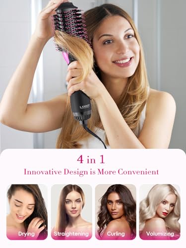 Hair Dryer Brush Blow Out Brush - Hot Air Styler and Volumizer for Smooth, Frizz-Free Results - 60mm Oval Barrel HairDryer for Salon Blowout & Dry Quickly - One-Step Drying Volumizing Straightening