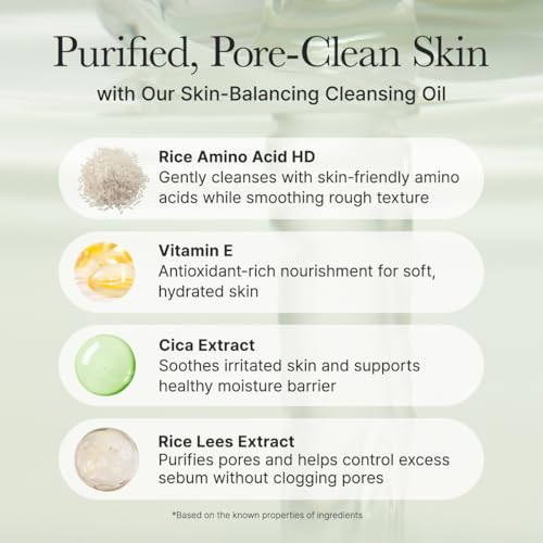 ARENCIA Pore Melt Mochi Makeup-Removing Cleansing Oil, Non-Comedogenic, Rice Amino Acids HD, Vitamin E, Cica, & Ceramide, 6.76 fl oz
