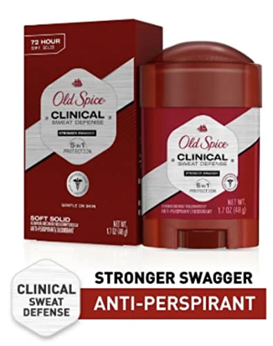Old Spice Clinical Sweat Defense Anti-Perspirant Deodorant for Men, 72 Hour, Stronger Swagger, 1.7 oz