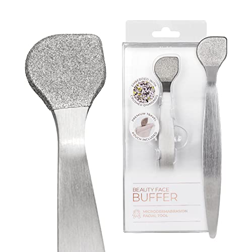Lindo Beauty Buffer - Microdermabrasion Tool, Diamond Infused, Embedded Silicone Lip Scrubber, for Smooth Skin, Radiant Complexion, Travel Pouch Included (Beauty Buffer)