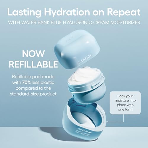 LANEIGE Water Bank Blue Hyaluronic Cream Moisturizer: Hydrating Korean Face Cream with Squalane & Ceramide for Skin Barrier Support, Dermatologist-Tested