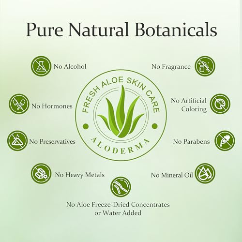 Aloderma Hydrating Aloe Face Serum Made with 65% Organic Aloe Vera - Deep Moisturizing Lightweight Aloe Vera Facial Serum with Hyaluronic Acid for Flawless Skin - Nourishing Serum for Face - 1.7oz