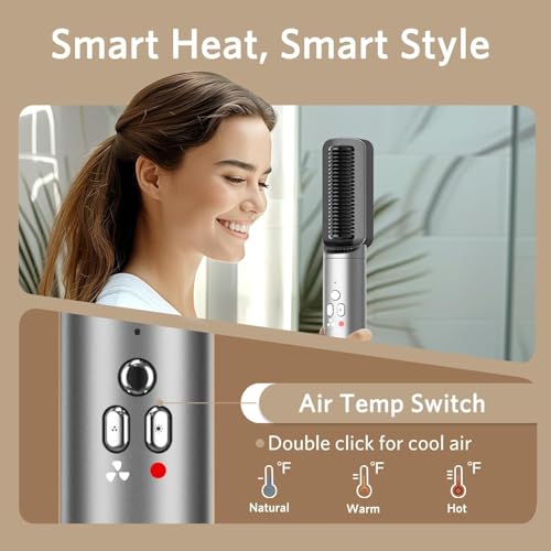 Air Styler Hair Dryer Brush - 6 in 1 Hair Styler Ionic Auto Wrap Hot Air Curler Blow Dryer Brush, 38m/s High Speed Blowout Airflow Hair Dryer Multi Styler Fast Drying Styling for Curly/Straight Hair