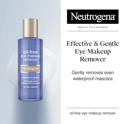Neutrogena Gentle Oil-Free Eye Makeup Remover & Cleanser for Sensitive Eyes, Dissolves Waterproof Mascara, Non-Greasy Liquid Makeup Remover, Dermatologist & Ophthalmologist Tested, 8 fl. oz