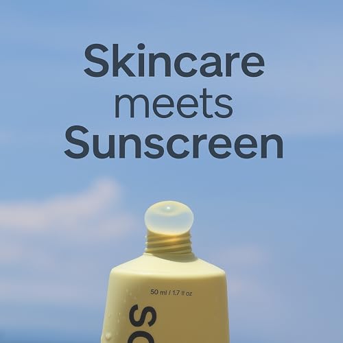 Soomi Skin Centella Sunscreen 50ml SPF 50 Centella Asiatica Korean Face Sunscreen for Sensitive Skin, No White Cast, Lightweight Hydrating Sun Protection, Skin Barrier Repair, Niacinamide
