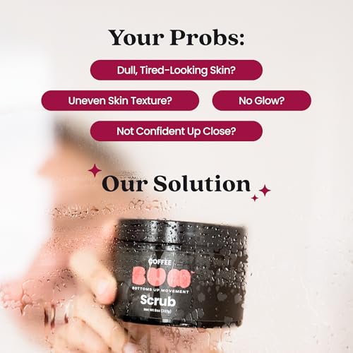 BUM Coffee Sugar Scrub for Body - Coffee Scrub Body Exfoliator with Organic Shea, Coconut Oil, Rosehip, Vitamin E & Jojoba - Moisturizing, Seductively Scented & Subtly Flavored Exfoliant (8 oz)
