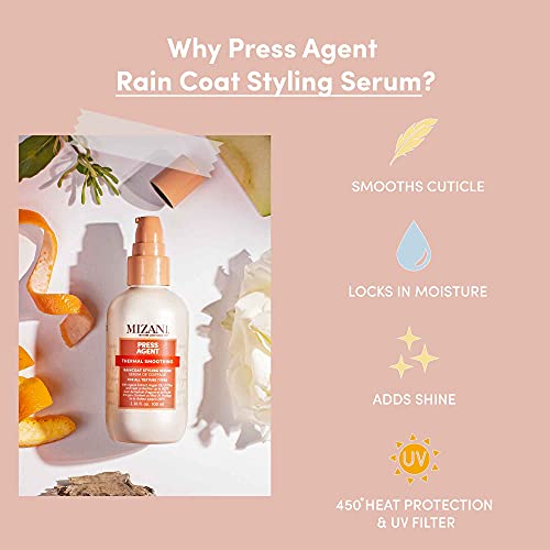 Mizani Press Agent Blow Dry Serum - Heat Styling Serum, Moisturizes & Protect Hair from Blowouts,Thermal Smoothing and Heat Protection For Dry, Frizzy Hair, With Argan Oil