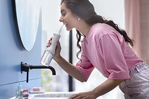 Philips Sonicare Water Flosser Cordless – Rechargeable Power Dental Waterflosser for Teeth, Portable Oral Irrigator with 3 Intensity Settings, 360° Rotating Nozzle – (White)