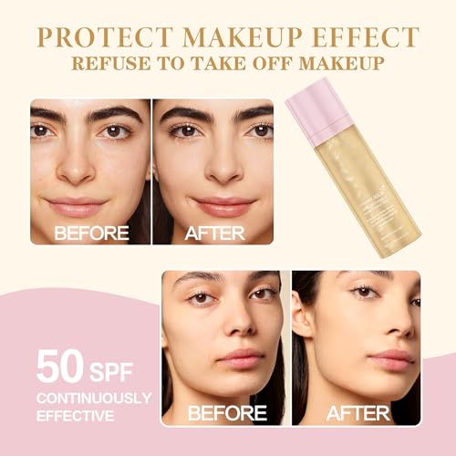 SPF Setting Spray for Face & Body - Sheer Sunscreen Mist SPF 50, Makeup-Friendly Setting Mist with Hydrating Glow, Reef-Safe & Non-Greasy for Beach, Wedding, Daily Wear (2)