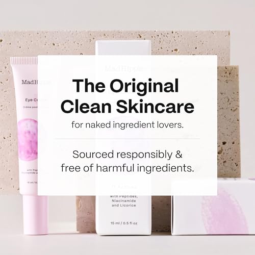 Mad Hippie Eye Cream - Anti-Aging Under Eye Cream for Dark Circles and Puffiness with Niacinamide, Peptides, Kakadu Plum & Licorice, Eye Treatment with Skin-Brightening Vitamin C, 0.5 Oz