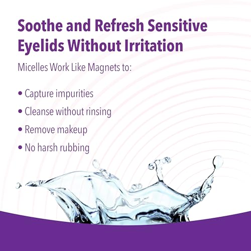 iVIZIA Eyelid Cleansing Wipes for Sensitive Eyelid Cleansing, Preservative-Free, Micellar, No Rinse, Gentle Eye Makeup Remover, 20 Sterile Single-Use Wipes for Eyelids Packaging May Vary