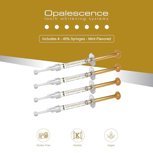 Opalescence 45% Syringes Teeth Whitening Gel - with PF - (4 Syringes) Refill Kit Carbamide Peroxide. Made by Ultradent, in Mint Flavor. Tooth Whitening 5359-2
