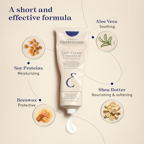 Embryolisse Lait-Crème Concentré, Multifunction Daily Face Moisturizer and Makeup Primer, Suitable for All Skin Types. French Face Cream With Shea Butter & Aloe Vera