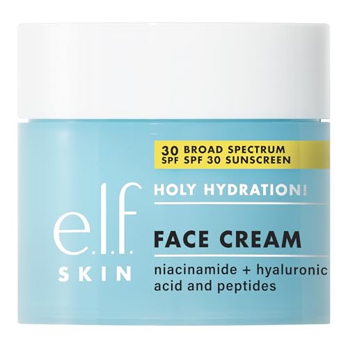 e.l.f. SKIN Holy Hydration! Face Cream - Broad Spectrum SPF 30 Sunscreen, Moisturizes & Softens Skin, Quick-Absorbing & Ultra-Hydrating, 1.7 Oz (50g)
