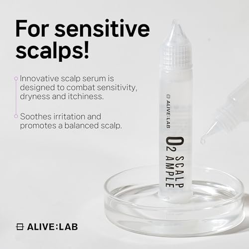 ALIVELAB O2 Scalp Ampoule – Leave-in Anti-Dandruff, Anti-Itch Scalp Care Serum – Soothing & Hydrating Formula for Dry, Flaky Scalp – Promotes Healthy Hair & Reduces Irritation – (2 x 0.85 fl oz)