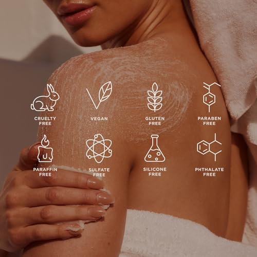 + Lux Unfiltered N°28 Exfoliating Body Polish in Santal - Exfoliating Body Scrub with Shea Butter, Passion Fruit Oil, & Vitamin E - Hydrating & Moisturizing Sugar Scrub - Vegan & Cruelty Free