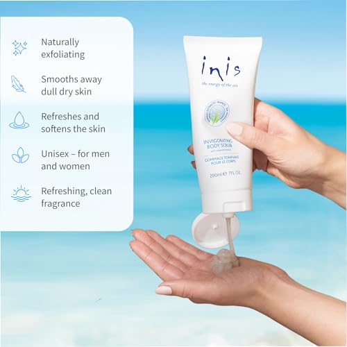 Inis the Energy of the Sea Scented Body Scrub - Exfoliating Body Scrub with Pumice and Seaweed for Soft, Smooth, Moisturized Skin - 7oz.
