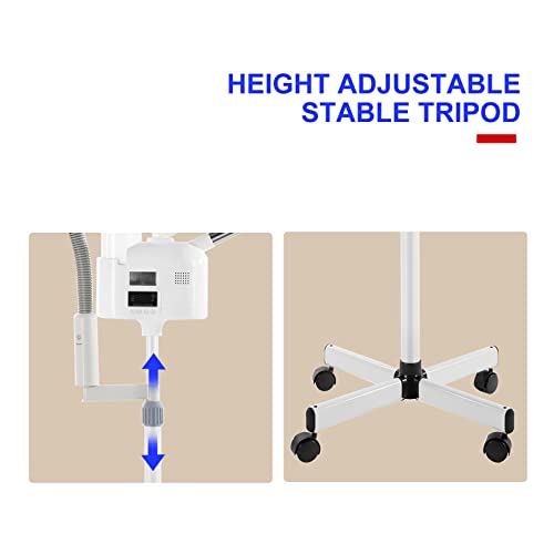 Professional Facial Steamer 3 in 1 Steamer for Face with Hot & Cold Nozzle 5X LED Magnifying Lamp Facial Steamer for Esthetician Beauty Face Equipment Use at Home or Salon