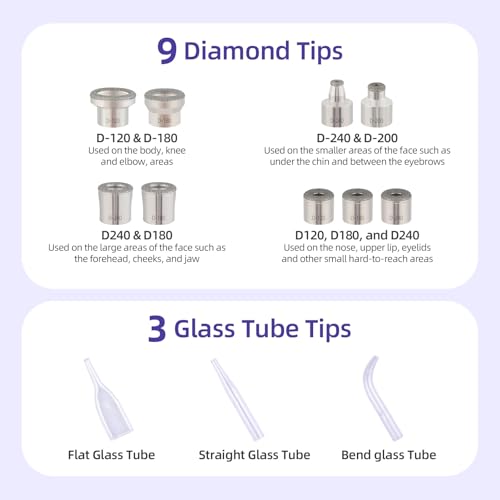 IeBilif Diamond Microdermabrasion Dermabrasion Machine Professional for Blackhead Removal, 3 in 1 Diamond Microdermabrasion Machine with Vacuum Spray, Home Use Facial Skin Care Dermabrasion Kit