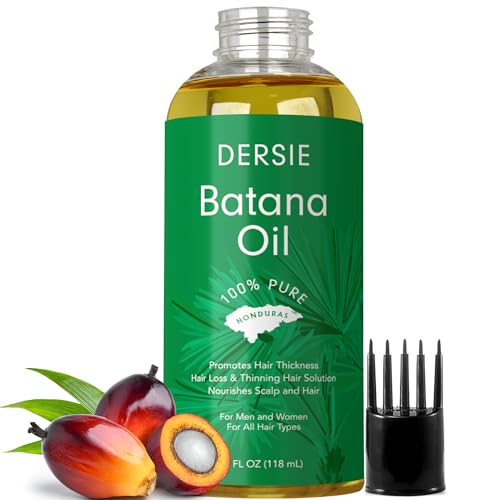 Dersie Batana Oil with Massager Applicator: Organic Batana Oil from Honduras - 100% Pure & Natural (4 fl oz)