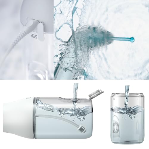 Philips Sonicare Water Flosser Cordless – Rechargeable Power Dental Waterflosser for Teeth, Portable Oral Irrigator with 3 Intensity Settings, 360° Rotating Nozzle – (White)