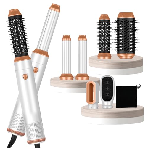 6 in 1 Hair Dryer Brush, Blow Dryer Brushies Ionic Hair Dryer, Oval Hot Air Brush, Hair Curler Straightener Magic Styler Autowrap Air Styler.