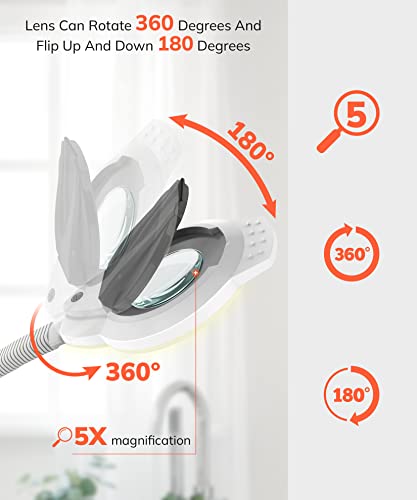 TASALON Professional 2 in 1 Facial Steamer With 5X Magnifying Foldable Arm, Ozone Mist Steamer for Face, Salon Spa Beauty Skin Care Equipment