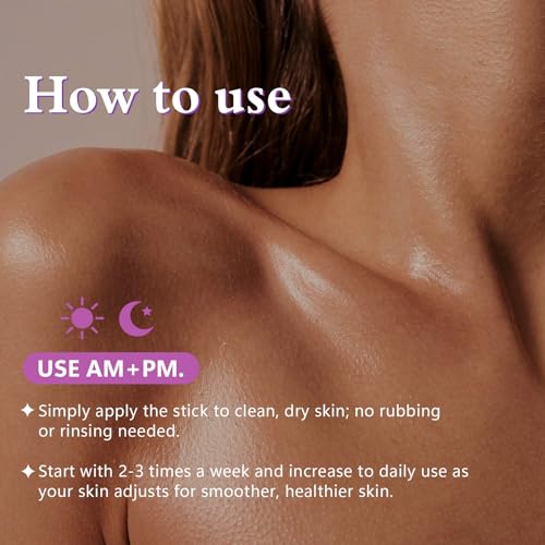 Glycolic Acid Exfoliating Body Stick 75g, Rich in Glycolic Acid, Salicylic Acid & Shea Butter, Smooths Dry & Rough Skin, Gentle Exfoliation, Helps Hydrate, Helps Skin Feel Smoother & More Supple