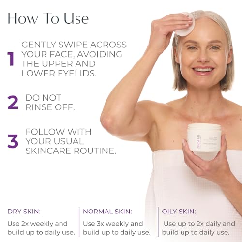 NassifMD Exfoliating Detox Pads | Surgeon-Created AHA/BHA Facial Pads for Deep Cleansing, Smoother Texture & Glowing Skin | Reduces Pores, Firms, Brightens