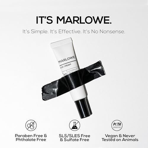 MARLOWE. No. 127 Mens Eye Cream with Vitamin C, Caffeine and Moisturizing Squalane for Puffiness, Wrinkles & Dark Circles, Targeted Under Eye Skin Care, 0.5 FL Oz